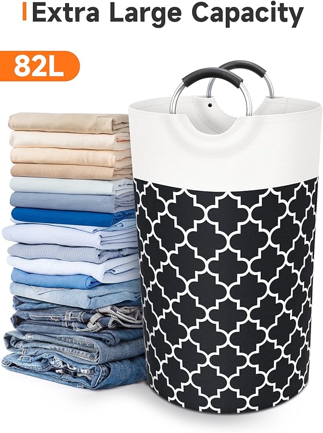 Large Laundry Hampe Basket Washing Bin Clothes Bag Collapsible Tall