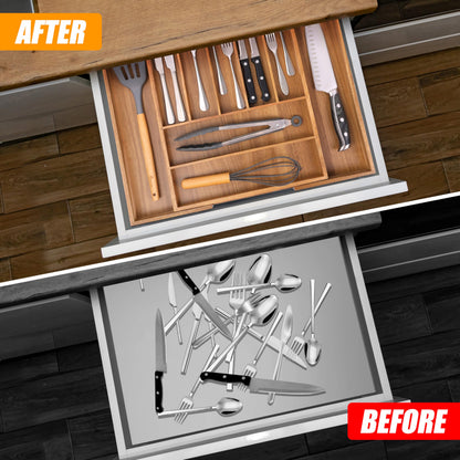 Kitchen Silverware Drawer Organizer and Storage Cabinet Utensil Rack Bathroom Counter Vanity Extra Large Big Cooking Drawer Organizers Countertop Pantry Storage Cabinet Best Kitchen Must Haves 2025