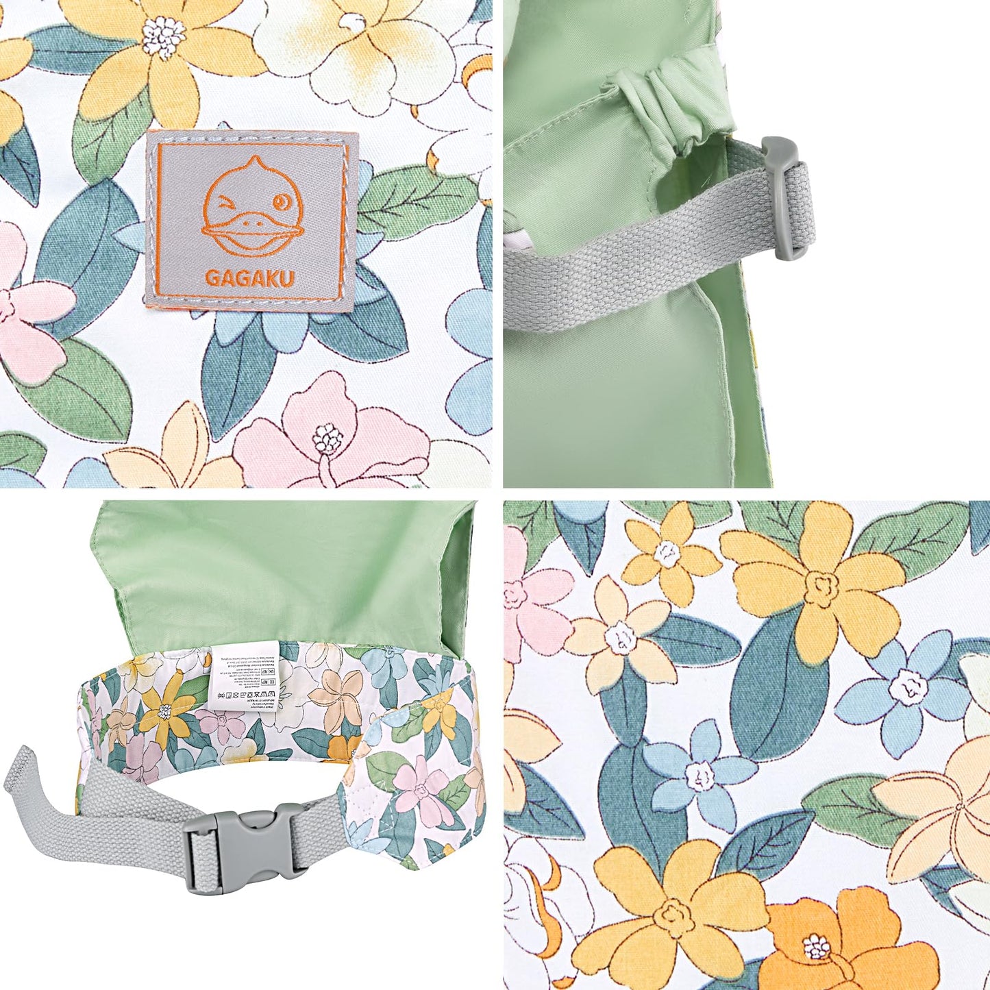 GAGAKU Baby Carrier for Dolls Reborn Baby Doll Carrier Kids Toy Play Baby Carrier for Stuffed Animals Babydoll Accessories for Toddlers - Green - Flowers Plumeria
