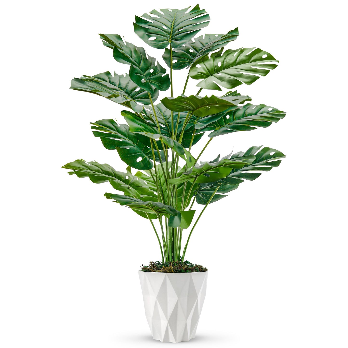 Der Rose 28" Tall Fake Plants Large Artificial Monstera Faux Potted Plants Indoor with White Pot for Home Office Living Room Decor