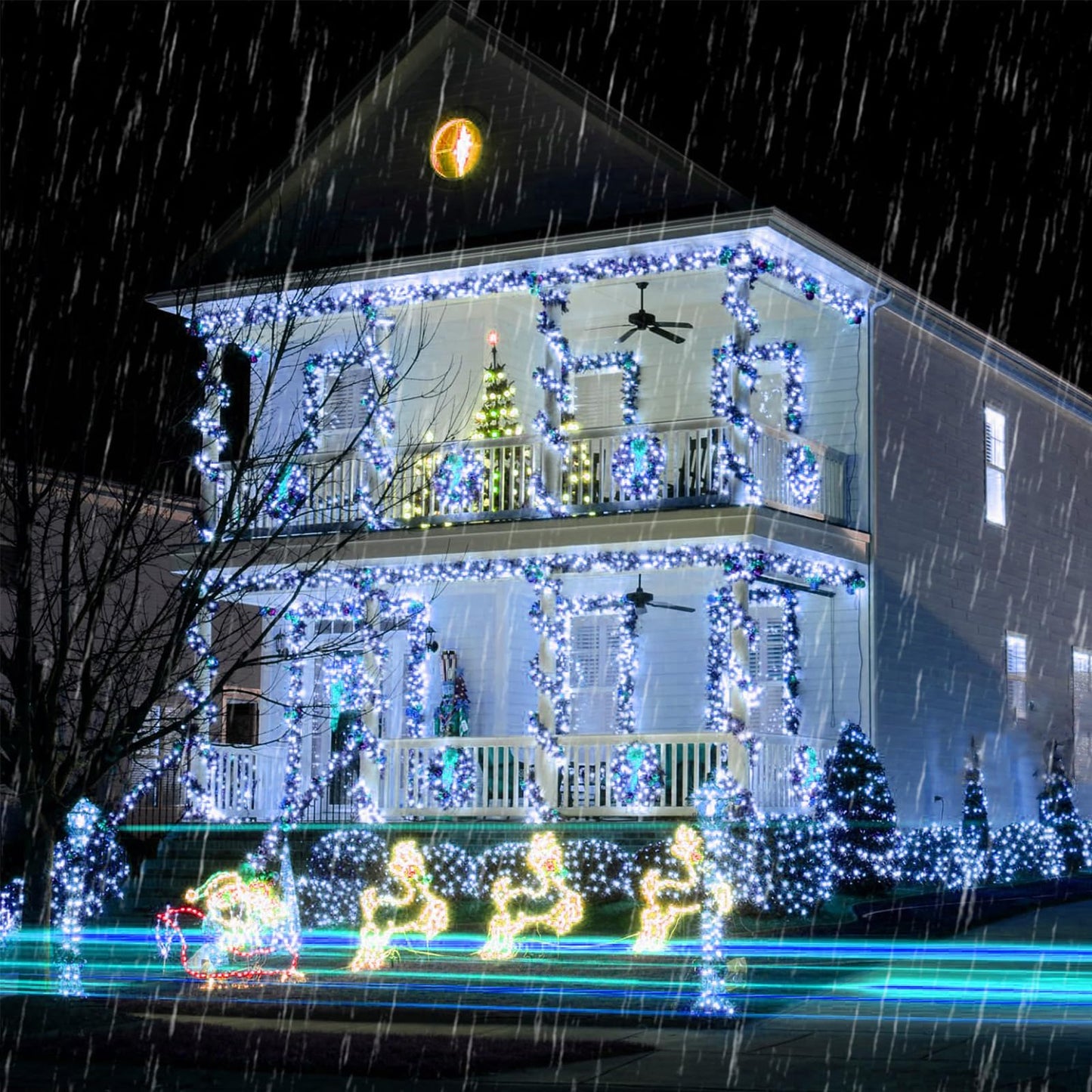 Solar String Lights Outdoor, Upgraded 2-Pack 80FT 200 LED Solar Twinkle Light for Outside, Waterproof Silver Wire 8 Modes Solar Fairy Lights for Garden Patio Tree Christmas Party Wedding (Cool White)