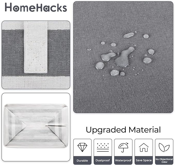 HomeHacks 3-Pack Large Laundry Basket, 75L Each Waterproof, Freestanding