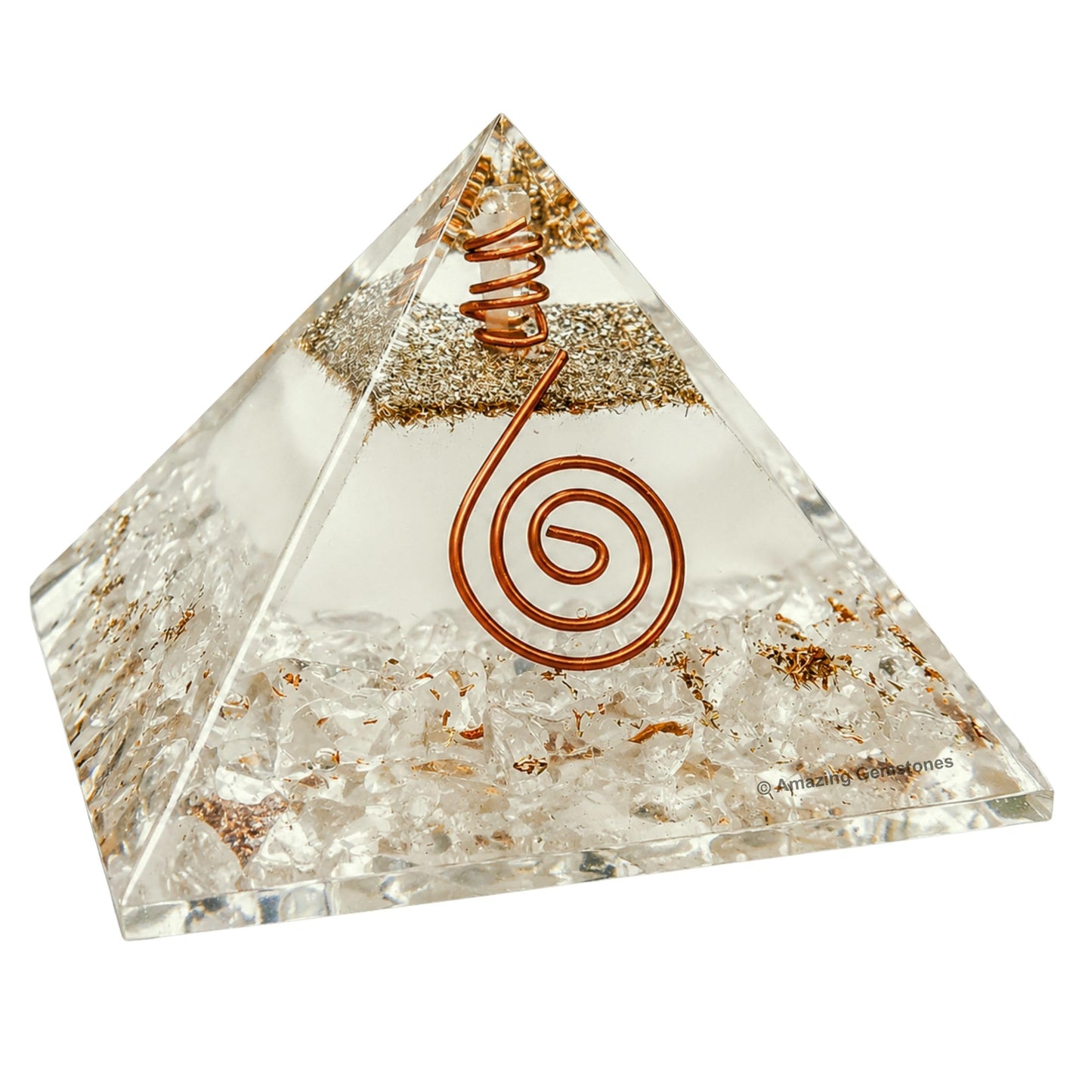 Large Orgone Pyramid | Glow in Dark Clear Quartz Pyramid Crystal | Orgonite Pyramid | Organ Pyramids Positive Energy Healing