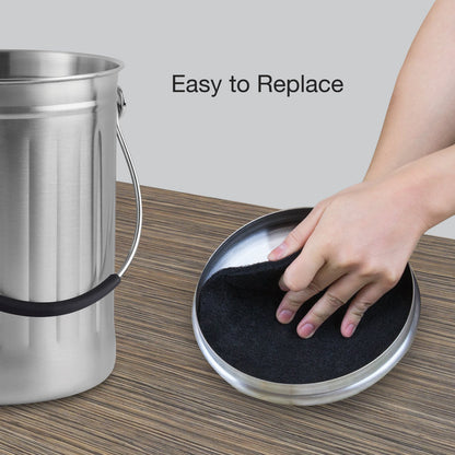12 Pieces Counter Top Activated Carbon Compost Bin Filters - Extra Thick Indoor Pail Replacement Charcoal Caddy Filters Refill, 0.4" Thickness