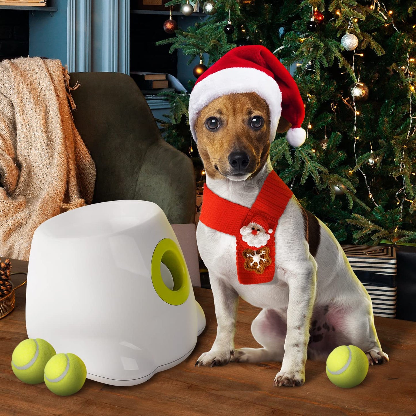 ALL FOR PAWS Automatic Dog Ball Launcher, Interactive Dog Tennis Ball Thrower, Interactive Puppy Pet Fetch Toy, Mini Dog Ball Throwing Machine for Small and Medium Dogs, Includes 3pcs 2" Tennis Balls