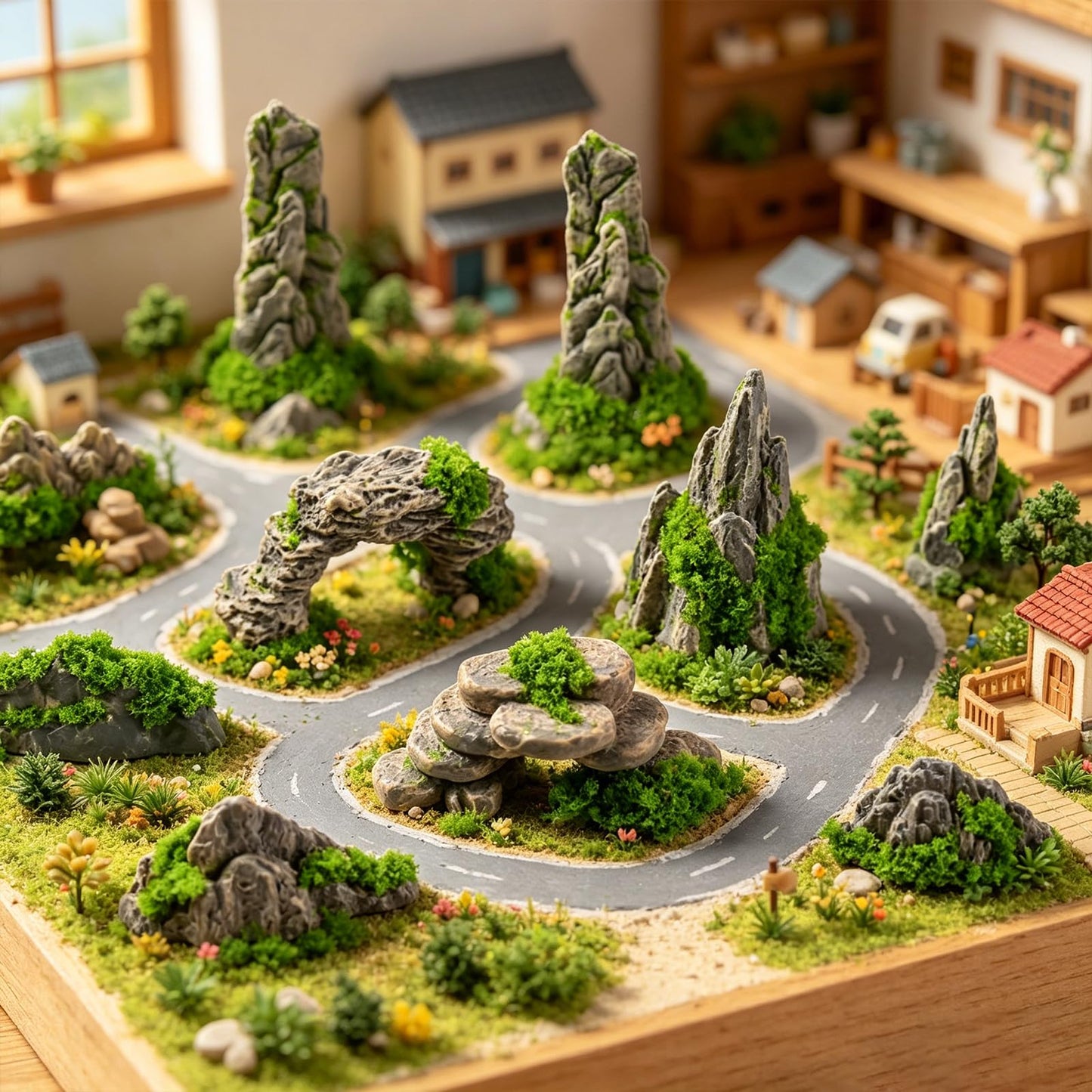 Hanycon 24PCS Mini Rockery Miniature Garden Mountain Decor Bonsai Decorations for Fairy Garden DIY Garden Plant Pot (12 Style)