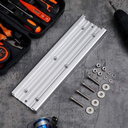 Frienda 12 x 3.5 in Aluminum Mounting Track System for Boat Accessories, Fishing Systems Tracks for Rod Holders Downriggers Other Components for Trolling Fishing, Aluanodized Aircraft Grademinum
