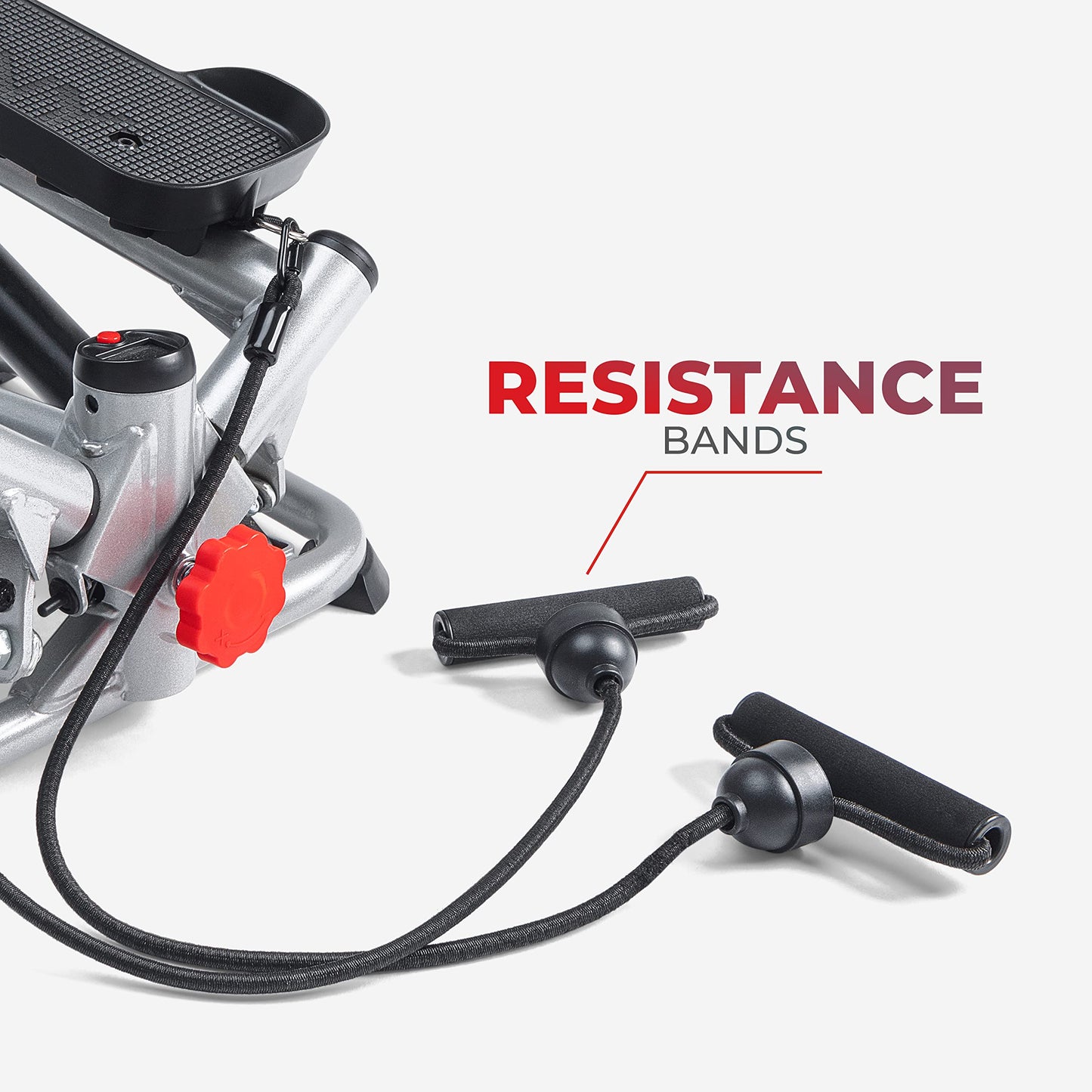 Sunny Health & Fitness Twist Stepper mini steppers for exercise at home Workout Cardio Machine Equipment Gym Stair Master Climber Thigh Space Squat Advanced Twisted Resistance Bands - SF-S0979