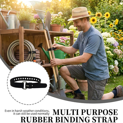 Vvluvva Heavy-Duty Rubber Utility Straps with Buckles, 2 Pcs 20" Reusable Adjustable Tension Straps for Truck Cargo, Luggage & Gear, Quick Cinch Fastening Lashing Tools (Black-2)