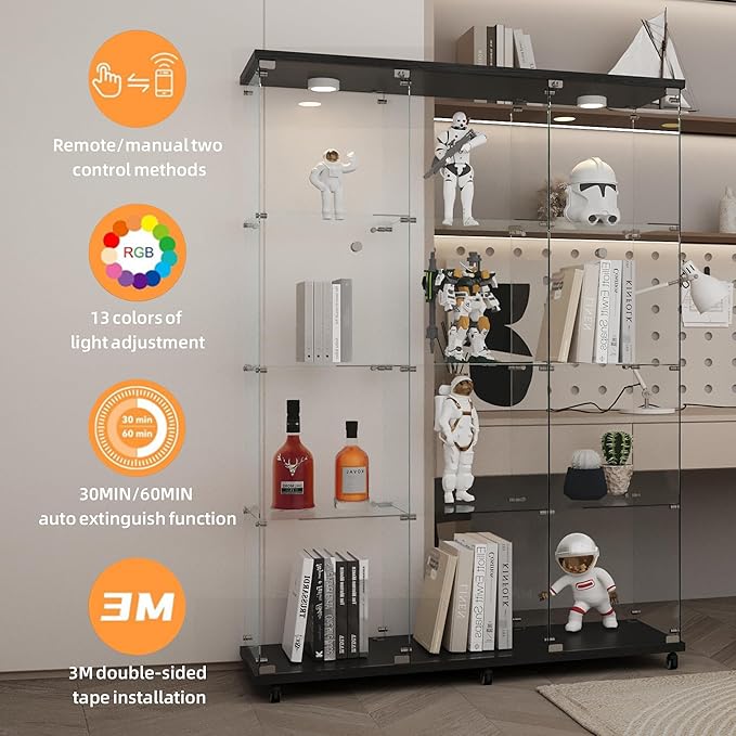 LFT HUIMEI2Y Glass Display Cabinet 12 Shelves