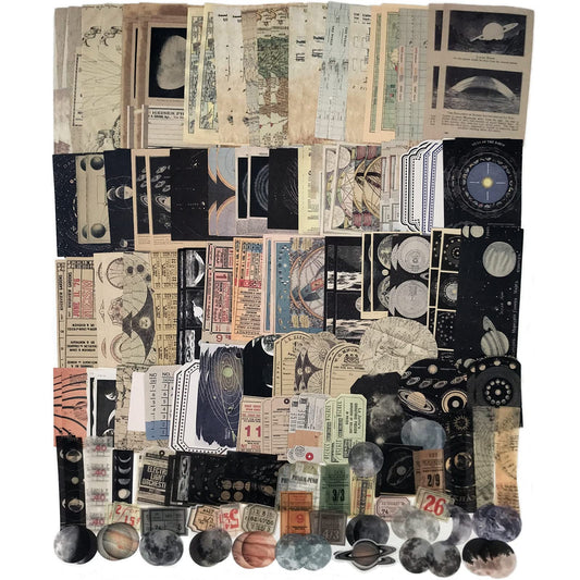 200PCS Vintage Scrapbooking Supplies Kit for Journaling, Scrapbook Sticker Paper Pack for for Bullet Journals Junk Journal Planners Aesthetic Cottagecore Room Decor Wall Art Collage Album