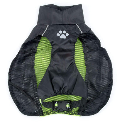 Zunea Waterproof Dog Raincoats for Medium Large Dogs Lightweight Reflective Jacket Safty Coat Windproof Mesh Lined Vest Clothes Outdoor Hunting Hiking Apparel for Wet Days Green 5XL