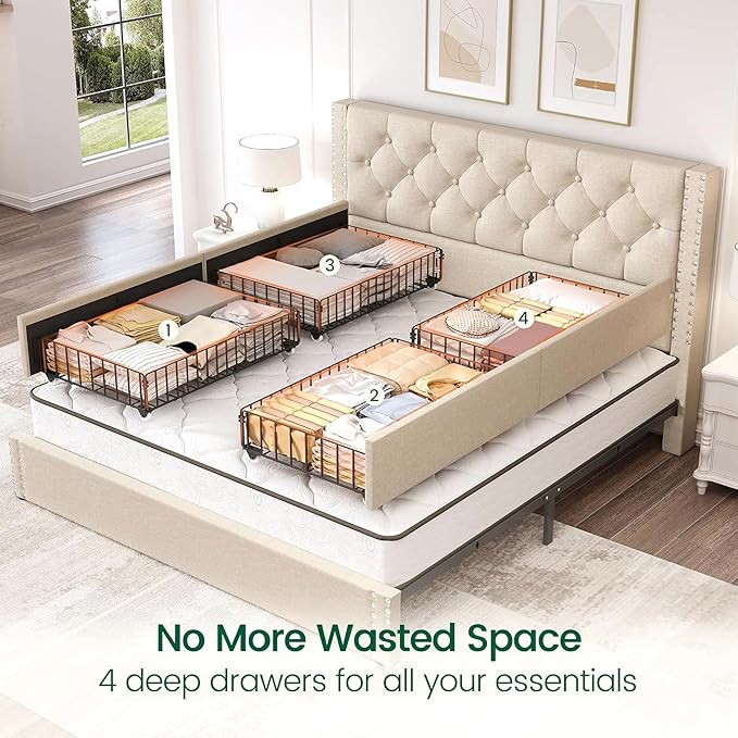 LARMACE Queen Size Bed Frame