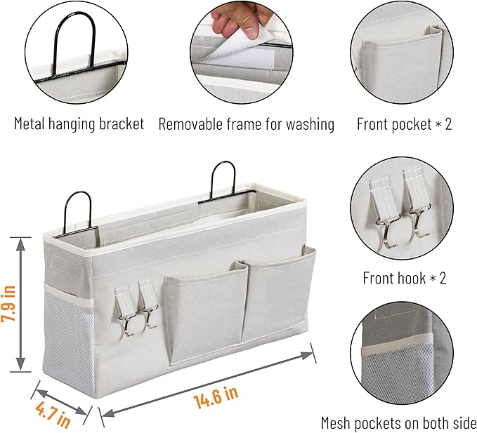 2pcs Large Wall Hanging Storage Bag, Door Closet Linen Fabric Pockets Organizer