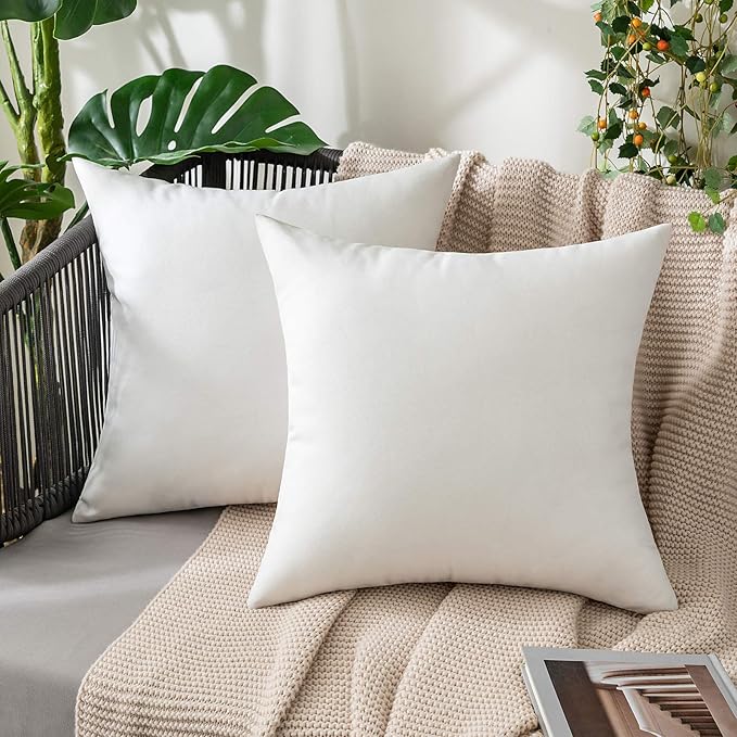 MIULEE Pack of 2 Decorative Outdoor Solid Waterproof Throw Pillow Covers Euro