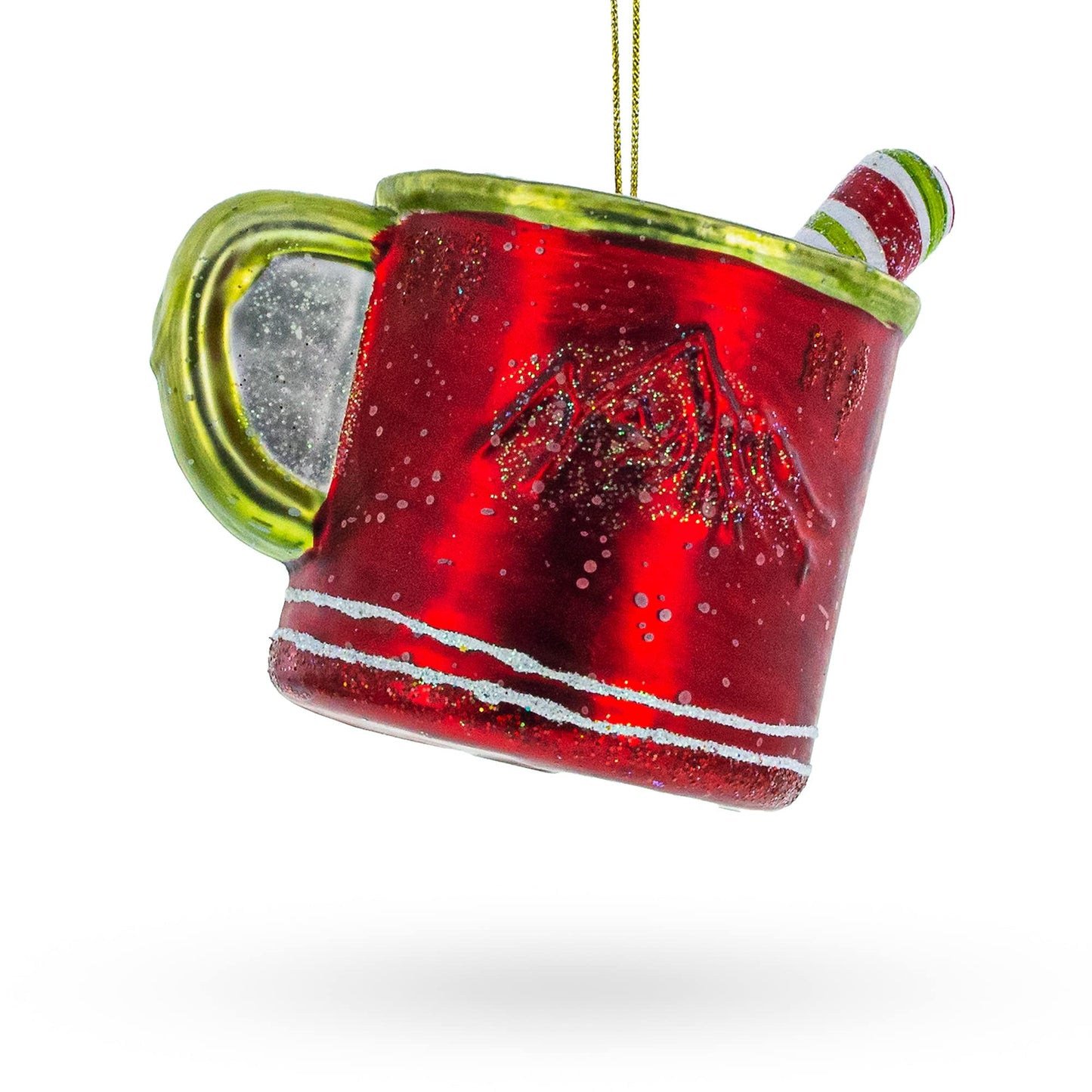 Cup with Candy Cane Drink Glass Christmas Ornament