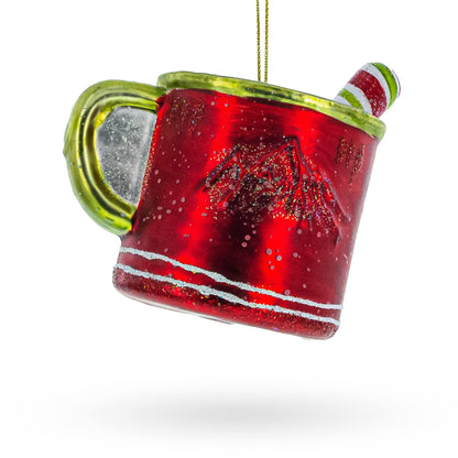 Cup with Candy Cane Drink Glass Christmas Ornament