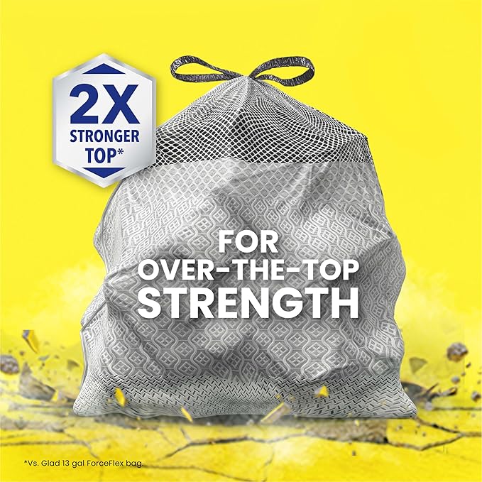 Glad ForceFlex MaxStrength Kitchen Trash Bags, 20 Gal, Fresh Clean Febreze