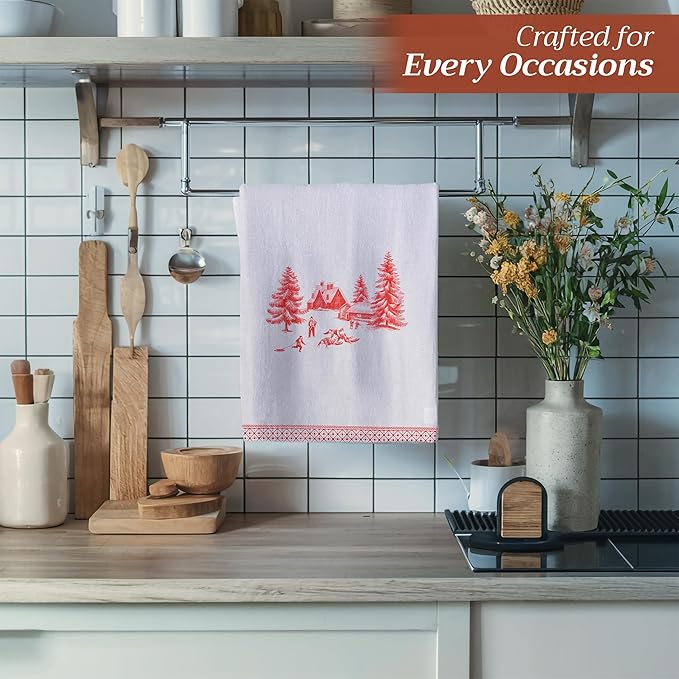 Maison d' Hermine Kitchen Towels Set of 3 100% Cotton 20" x 27.5" Reusable