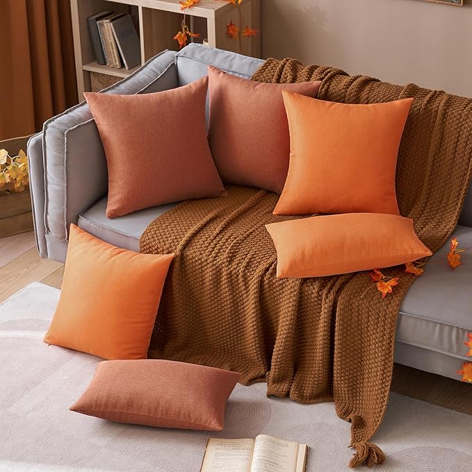 MIULEE Pack of 2 Decorative Outdoor Solid Waterproof Throw Pillow Covers Euro