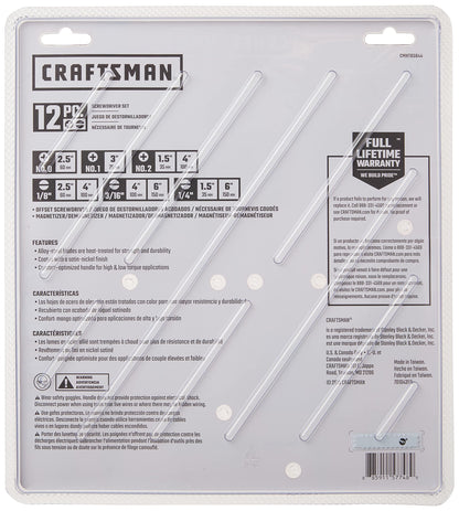 CRAFTSMAN Screwdriver Set, Assorted, 12Piece (CMHT65044)