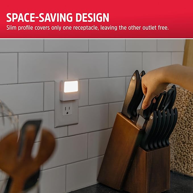 Energizer Night Lights Plug into Wall, 2-Pack, LED Plug in Nightlight, Soft Warm White, Always On, Adults, Kids, Bedroom, Bathroom, Nursery, Hallway, Kitchen, UL Safety Listed, 81568