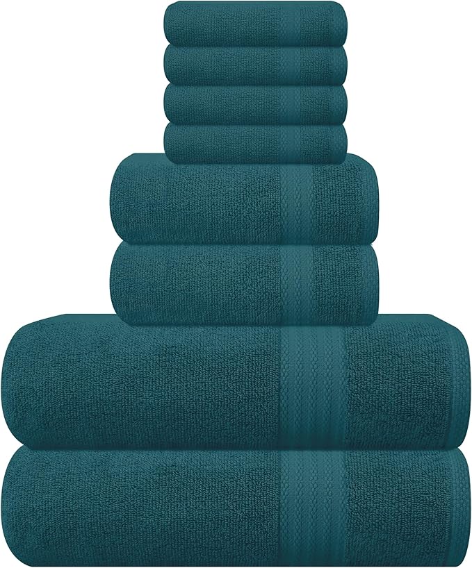GLAMBURG Ultra Soft 8-Piece Towel Set