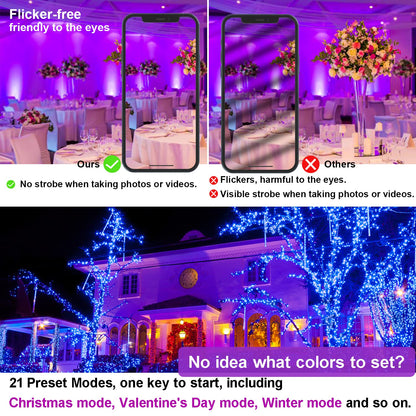 Neliwo LED Flood Light Outdoor 800W Equivalent Bluetooth Smart Color Changing RGB Spot Light DIY-Scene+RGB+2700K Warm White APP & Group Control & Timing IP66 Waterproof 4Pack