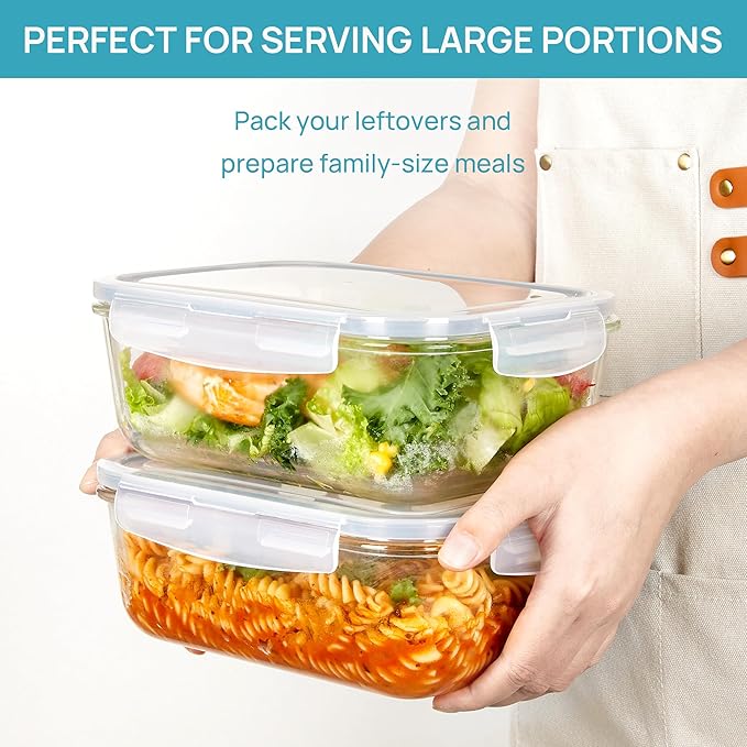 Vtopmart 2Pack 1860ml/63oz Large Glass Storage Containers