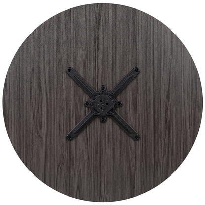 Flash Furniture Chapman 36" Round Multipurpose Conference Table, Business Meeting Table for Office and Conference Rooms, Rustic Gray