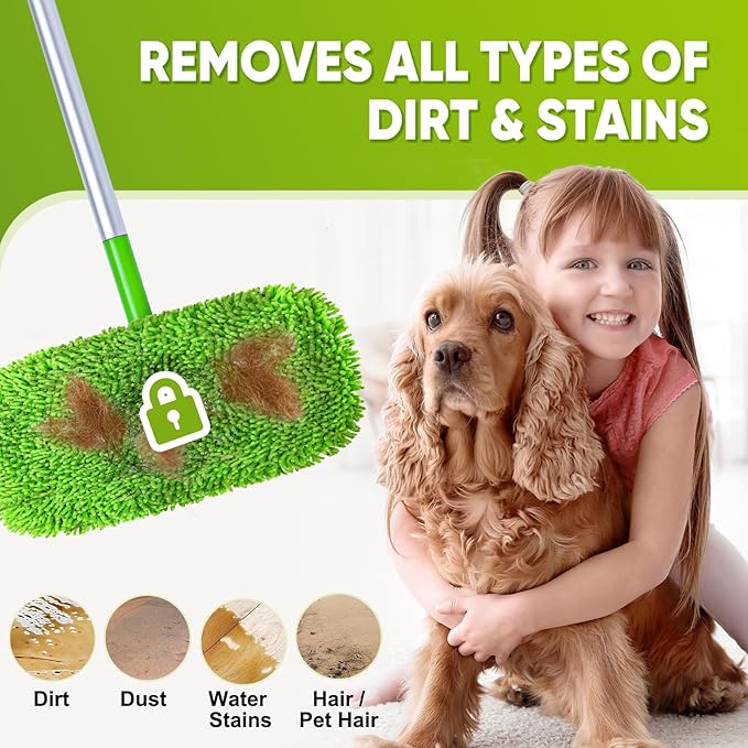 Reusable Mop Pads Fit Swiffer Sweeper, Washable Wet Mopping Cloths & Dry