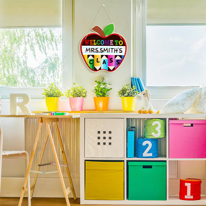 Large Welcome Sign for Classroom Decoration Crafts Hanging to Paint DIY Blank Unfinished Back to School Door Wreath for Front Door Wall Signs Welcome to Our Class Signs for Teacher Supplies