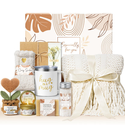 Self Care Gifts Get Well Soon Gift Baskets for Women, Mothers Day Birthday Gifts for Women Care Package, Unique Sympathy Gift Basket Spa Thinking of You Gift Set for Mom Her Wife Best Friend Sister