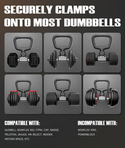 Motion Space Flexible Dumbbell Converter - Convert Dumbbells to Kettlebells 丨130 lb Weight Capacity, Adjustable & Enhanced Compatibility for Wide Range of Dumbbells, for Home Fitness