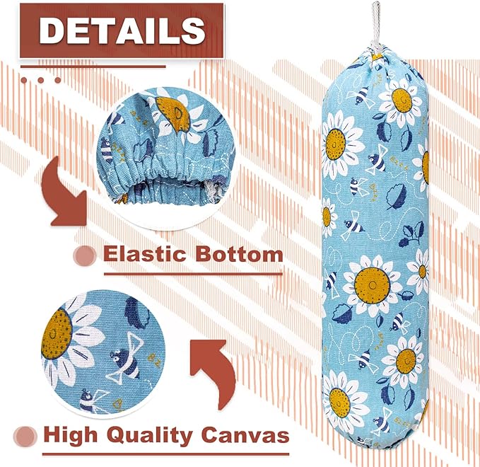 Plastic Bag Holder, Wall Mount Plastic Bag Organizer, Washable Large Grocery