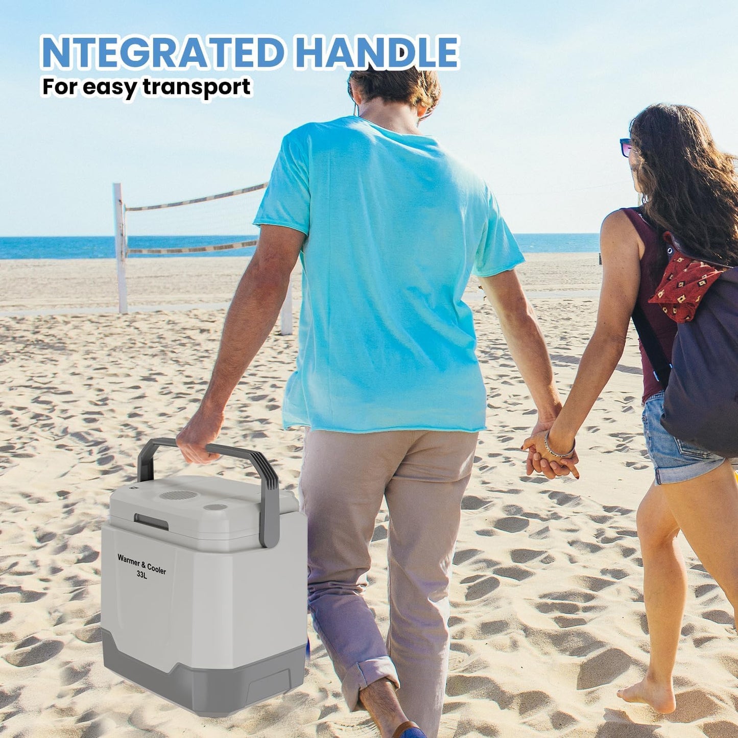 STMHOM 35QT Electric Cooler, Portable Car Refrigerator & Plug-In Cooler with 12V DC & AC Power, Travel Cooler for Camping, Road Trips, Truck Travel & Home Use, car fridge with Locking Handle