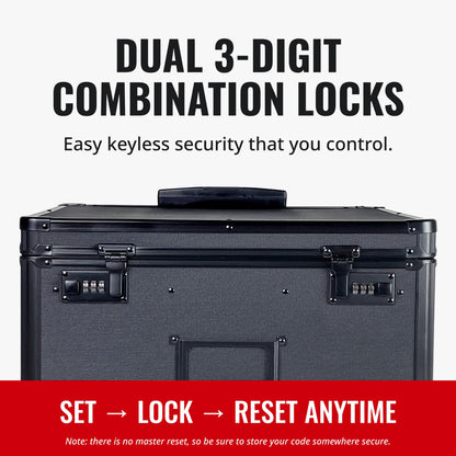 Vaultz Locking Mobile File Chest, Letter/Legal Files, 17.5" X 15.5" X 14.5", Black