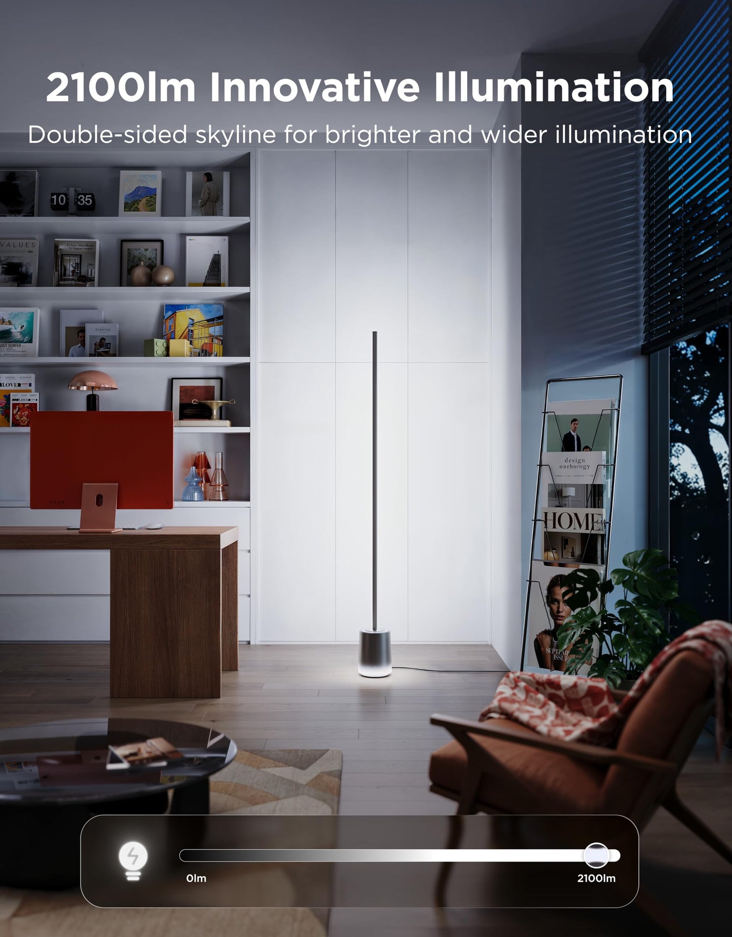 Govee Floor Lamp 3 with Luminblend+ Technology, 2100lm Standing Lamp, Work with Matter,1000K-10000K Modern Floor Lamps for Living Room, Bedroom, Office, Corner Lamp with Dynamic Scenes, DaySync