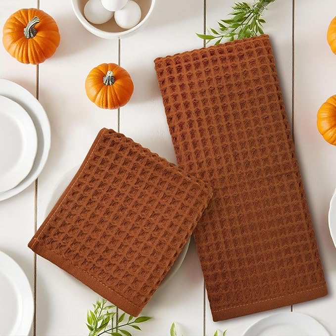 Jacquotha Waffle Hand Towels for Bathroom Kitchen Decor 2-Piece – Cotton Quick