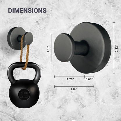 Welsa Suction Cup Hooks for Shower - 2 Pack, Matte Black - Stainless Steel, Strong Suction, No Drill, Removable Hanger, Tile Bathroom Kitchen Wall, Glass Door, Mirror Hook Hanging Robe, Towel Holder