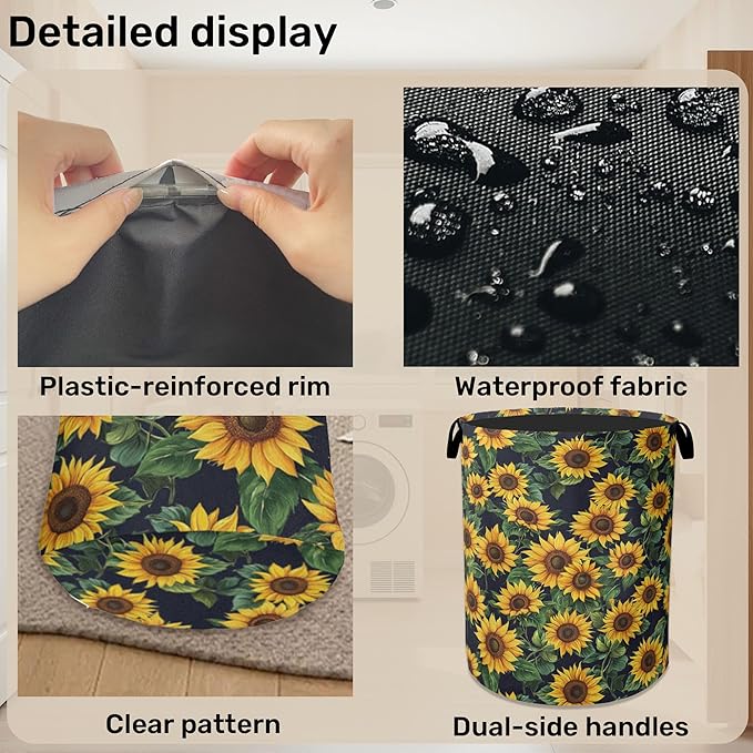 Sunflower Laundry Basket with Handles
