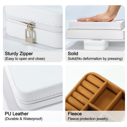 Parima Gifts for Friends Sister - White Jewelry Organizer with Mirror Gifts for Women Her Friends Female Birthday Gifts Initial Personalized Jewelry Box for Teen - Letter L, White
