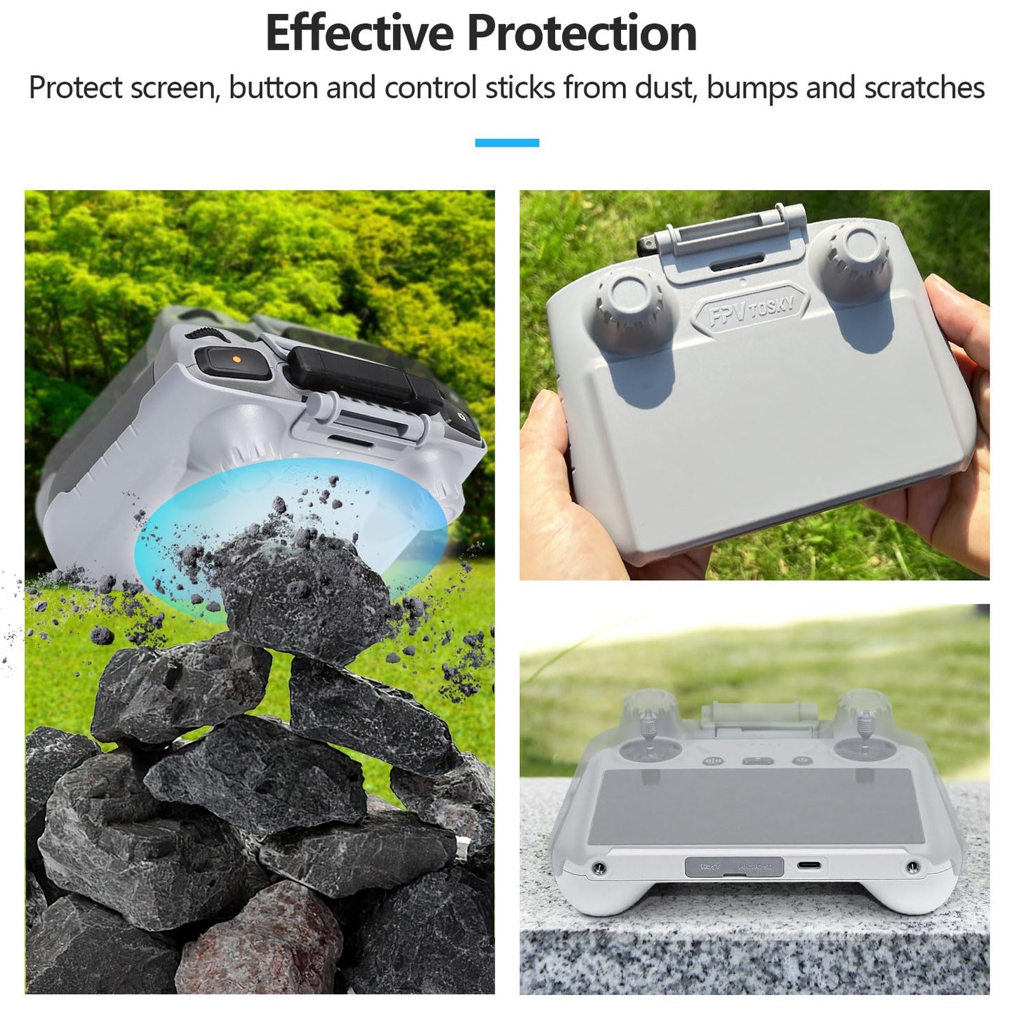 FPVtosky Mini 5/4 Pro RC 2 Sun Hood | Joystick Guard | Screen Protector - 3-in-1 RC-2 Remote Control Mount for DJI Mini5 / 4 Pro/Air 3, DJI Mini 5 Accessories, Drone Accessories