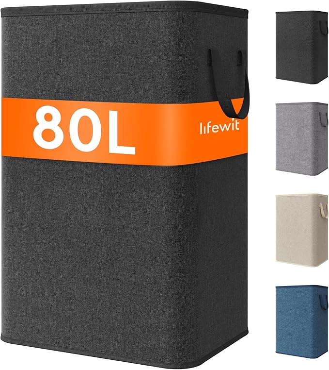 Lifewit 80L Large Tall Laundry Hamper, Collapsible Laundry Basket