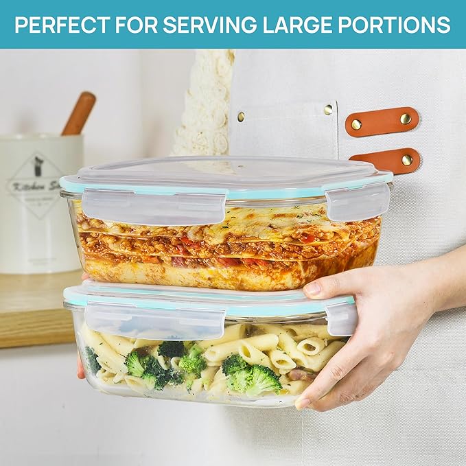 Vtopmart 2Pack 2260ml/ 76.4oz Large Glass Containers Food Storage