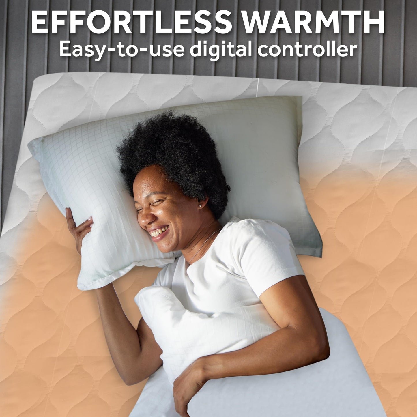 Sunbeam Electric Heated Mattress Pad Queen 80" x 60" 12 Heat Settings 12-Hour Auto Shut-Off Fast Heating Soft Cozy Fabric Deep Pocket Skirt Machine Washable