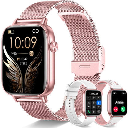 1.83'' Smart Watch for Women with Bluetooth Call (Answer/Dial), Activity Fitness Tracker with 100+ Sport Modes Heart Rate/Sleep Monitor Pedometer, Women Smartwatches Compatible Android Phone iPhone