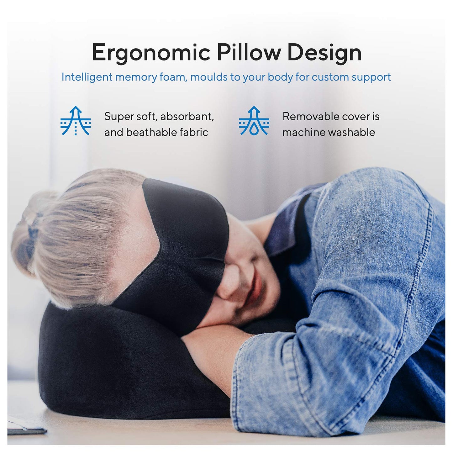 Proglobe Travel Blanket Luxury Travel Set, Ergonomic Airplane Neck Pillow 100% Memory Foam and Super Soft Fleece Blanket, Premium 3D Sleep Mask & Earplugs, Black