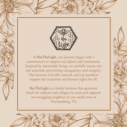 BeeTheLight Beeswax Jar Candle with Cork Lid - Rosemary Lemongrass Aromatherapy Candle - 20 Hours Burn Time - All Natural 100% Pure Beeswax Candle - Handmade Decorative Jar Candle
