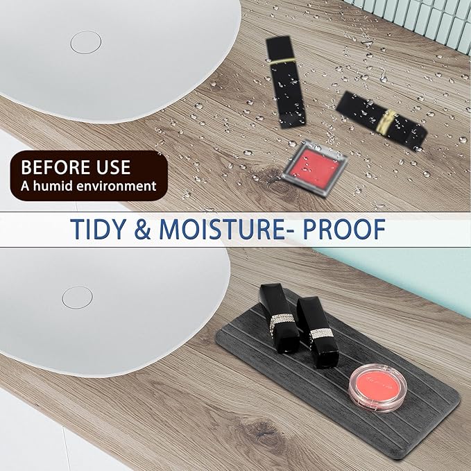 3PCS Water Absorbing Stone Tray, Fast Drying Stone Sink Tray, Stones Soap Trays
